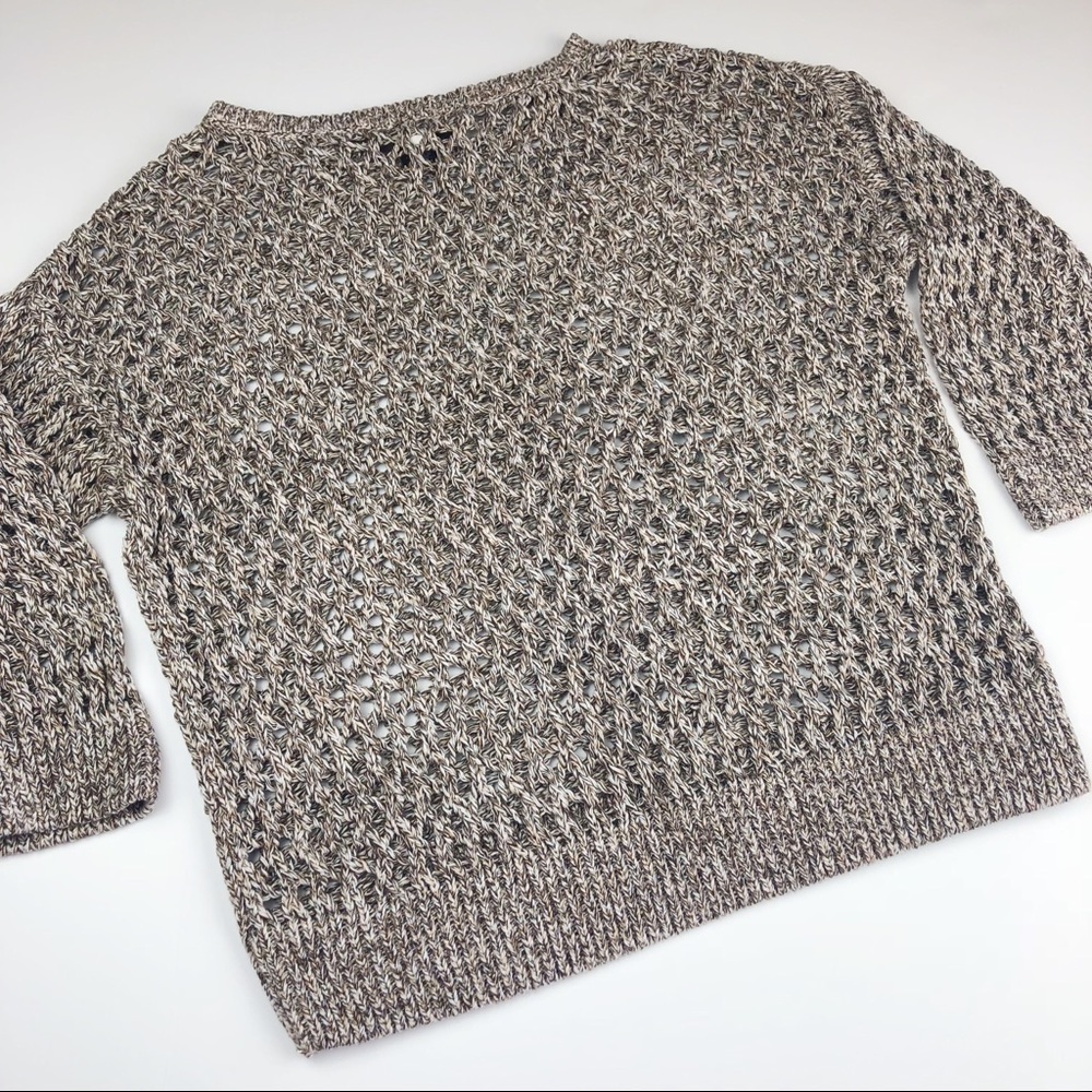 Lane Bryant Open Knit 3/4 Sleeve Metallic Sweater - Picture 5 of 6